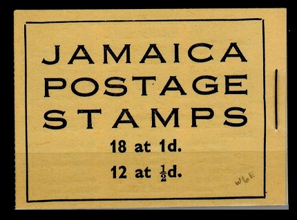 JAMAICA - 1952 2/- yellow BOOKLET stapled at right.  SG SB13.