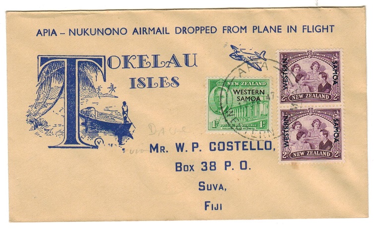 SAMOA - 1947 first flight cover from APIA to Tokelau.