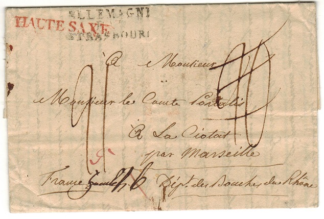 GERMANY - 1811 stampless entire cancelled ALLEMAGNE/STRASBOURG.