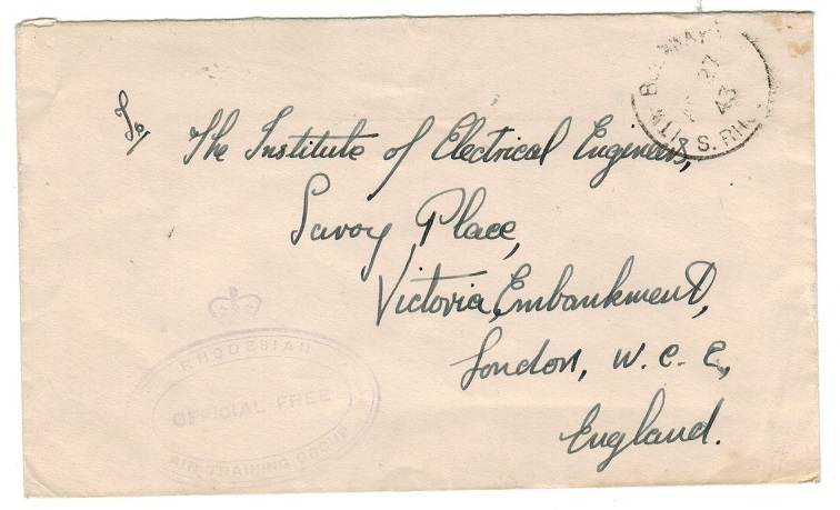 SOUTHERN RHODESIA - 1943 stampless 