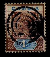 GAMBIA - 1898 4d brown and blue cancelled by 