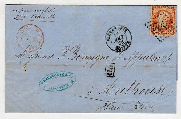 EGYPT - 1868 40c rate local outer wrapper cancelled 