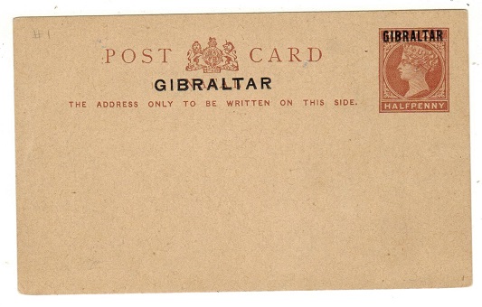 GIBRALTAR - 1886 1/2d brown PSC unused.  H&G 1.