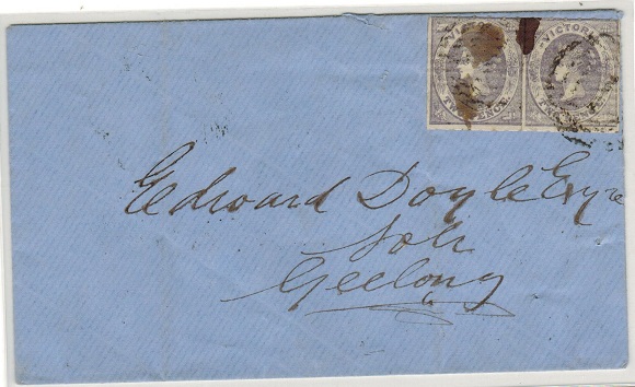 VICTORIA - 1860 4d rate cover addressed locally to Geelong.