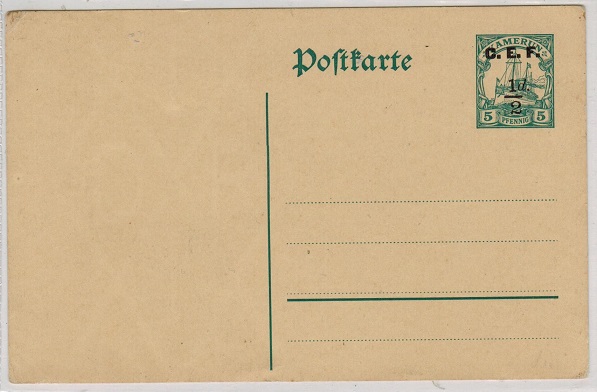 CAMEROONS - 1915 1/2d on 5pfg green 