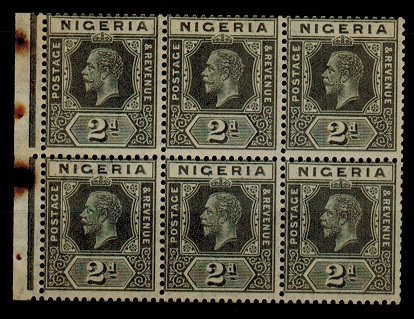 NIGERIA - 1921 2d grey BOOKLET pane of six.  SG 18.