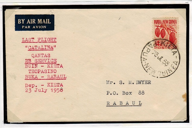 PAPUA NEW GUINEA - 1958 last first flight cover by 