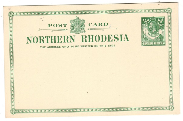 NORTHERN RHODESIA - 1930 1/2d green PSC unused.  H&G 3.