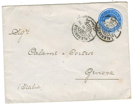 EGYPT - 1889 1p ultramarine PSE to Italy used at ALEXANDER.  H&G 2.