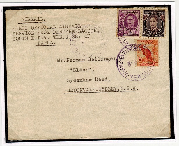 PAPUA - 1949 first flight cover to Australia.