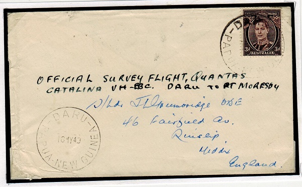 PAPUA - 1949 first flight cover to UK.