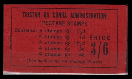 TRISTAN DA CUNHA - 1958 3s6d black on red complete booklet stapled at left.  SG SB2.
