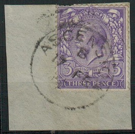 ASCENSION - 1912-22 3d violet adhesive of GB cancelled by complete ASCENSION cds.  SG Z44.
