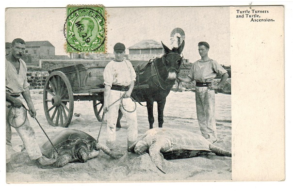 ASCENSION - 1912 unaddressed postcard bearing 1/2d (SG Z38a) adhesive tied ASCENSION.