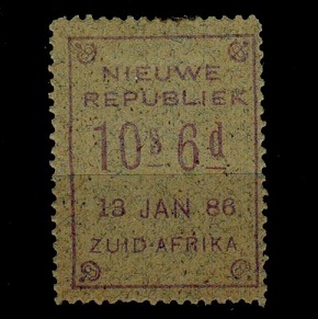 NEW REPUBLIC - 1886 10s6d violet on granite paper mint.  SG 43.