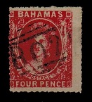 BAHAMAS - 1861 4d PERFORATED FORGERY.