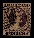 BAHAMAS - 1861 6d IMPERFORATE FORGERY.