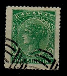 BAHAMAS - 1863 1/- PERFORATED FORGERY.