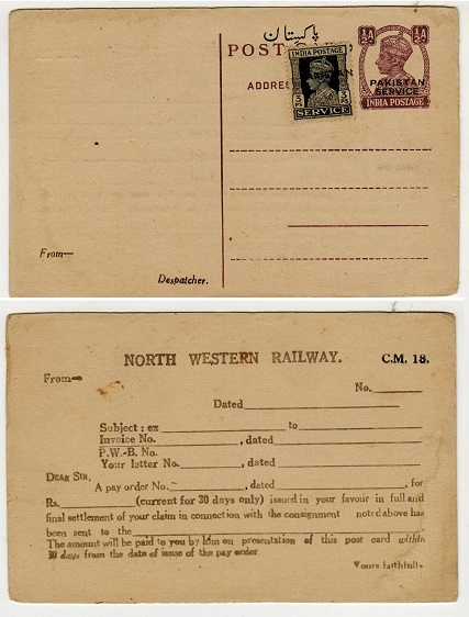 PAKISTAN - 1946 1/2a light violet 