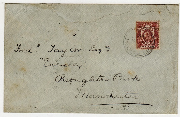 UGANDA - 1901 2a rate cover to UK used at FORT PORTAL.