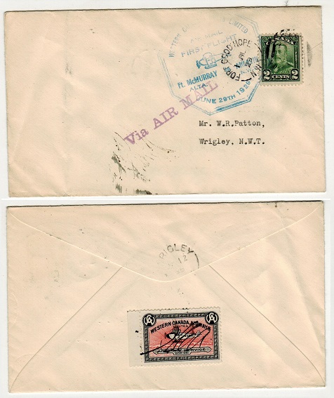 CANADA - 1929 first flight cover to Wrigley used from FORT GOOD HOPE.