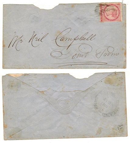 PRINCE EDWARD ISLAND - 1869 local 2d rate cover to Point Prim.