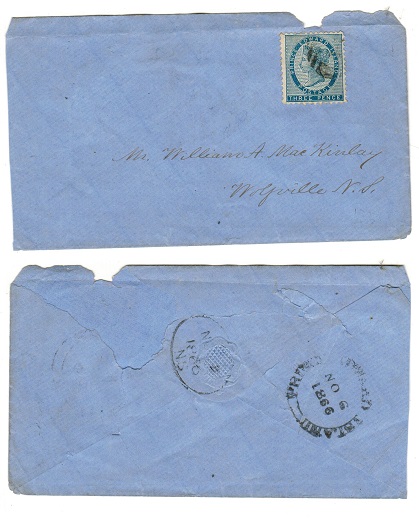 PRINCE EDWARD ISLAND - 1866 3d rate cover to Nova Scotia.