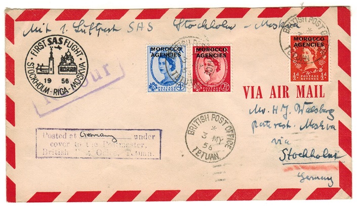 MOROCCO AGENCIES - 1956 cover taken on the 