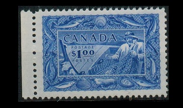 CANADA - 1951 $1 ultramarine U/M.  SG 433.