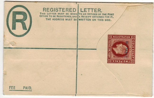 GOLD COAST - 1904 2d+1d brown RPSE unsed with SPECIMEN applied and additional ULTRAMAR h/s.
