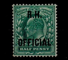 GREAT BRITAIN - 1902 1/2d blue green 