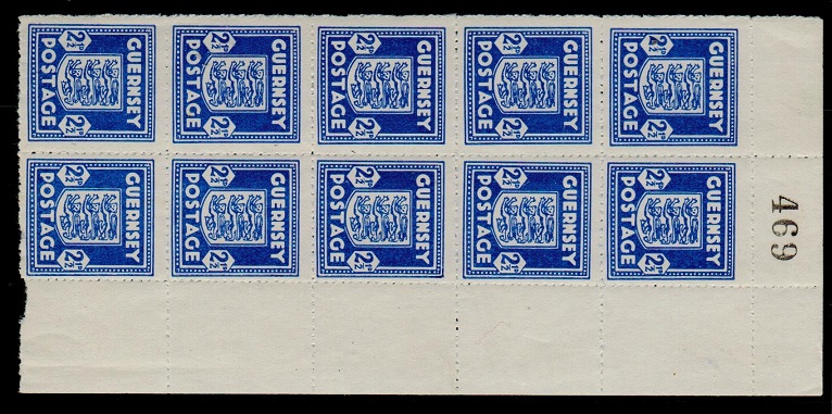 GREAT BRITAIN (Guernsey) - 1944 2 1/2d pale ultramarine 