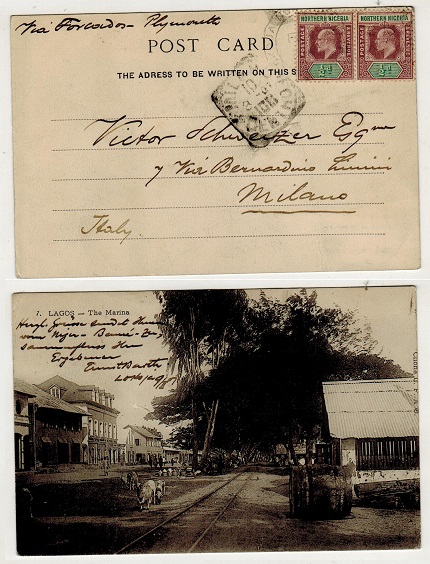 NORTHERN NIGERIA - 1909 1d rate postcard use to UK.