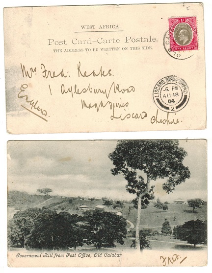 SOUTHERN NIGERIA - 1904 1d rate postcard to UK.