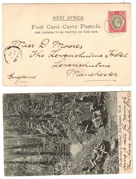 SOUTHERN NIGERIA - 1908 1d rate postcard use to UK.