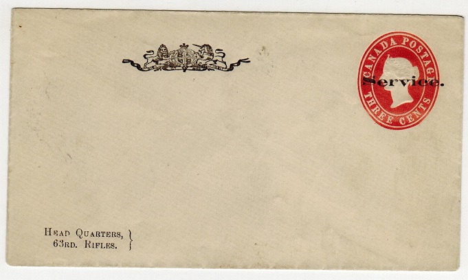 CANADA - 1887 3c red PSE unused overprinted SERVICE.