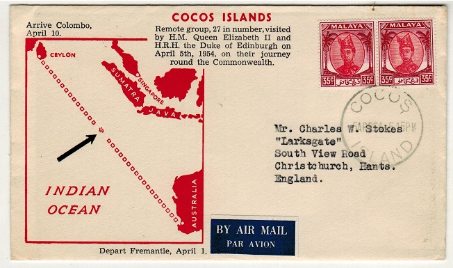 COCOS ISLAND - 1954 illustrated 