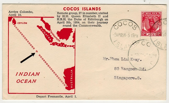 COCOS ISLAND - 1954 illustrated 