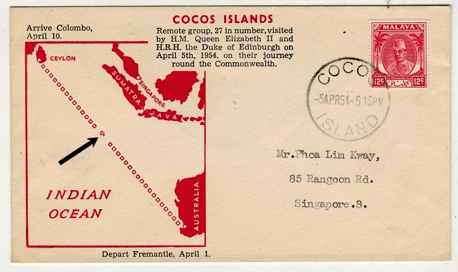 COCOS ISLAND - 1954 illustrated 