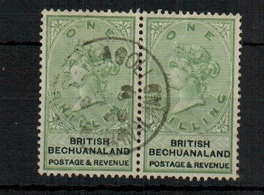 BECHUANALAND - 1888 1/- green pair cancelled SETLAGOLI.  SG 46.