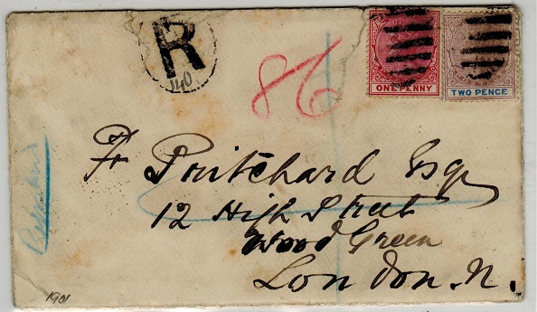 LAGOS - 1901 3d rate cover to UK.