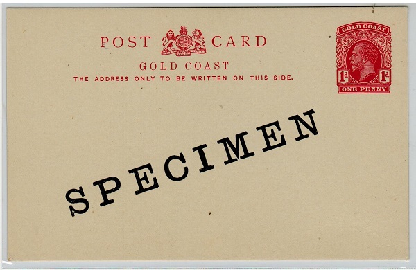 GOLD COAST - 1920 1d red PSC unused SPECIMEN.  H&G 9.