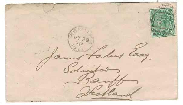CEYLON - 1878 24c rate cover to UK used at PUSSELLAWA.