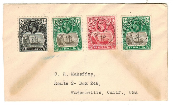 ST.HELENA - 1938 multi-franked 