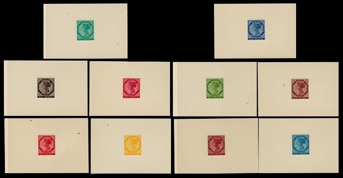 PRINCE EDWARD ISLAND - 1861 set of ten reprinted DIE PROOFS.