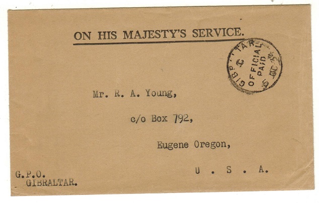 GIBRALTAR - 1934 stampless 