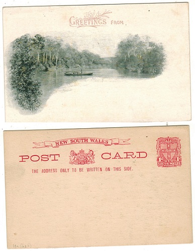 NEW SOUTH WALES - 1897 1d vermilion illustrated PSC unused.  H&G 19a.
