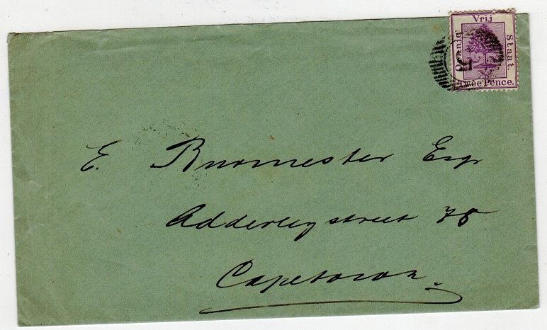 ORANGE FREE STATE - 1890 2d rate cover to Cape Town cancelled by 