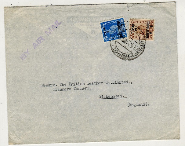 B.O.F.I.C. - 1951 12mal cover to UK used at TRIPOLI.