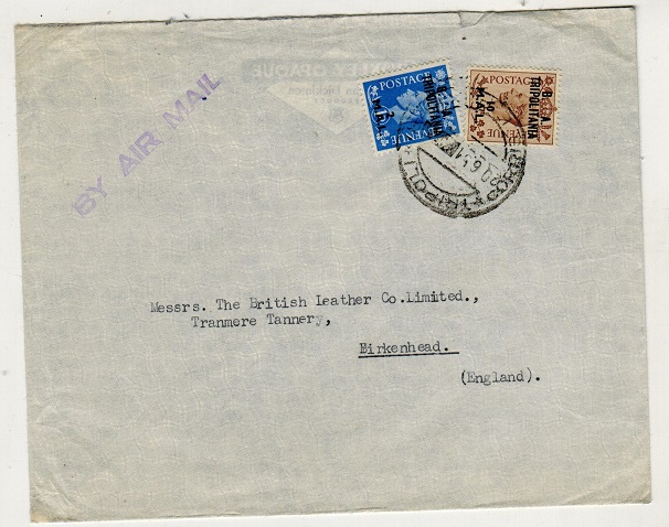 B.O.F.I.C. (Tripolitania) - 1951 12mal cover to UK used at TRIPOLI.